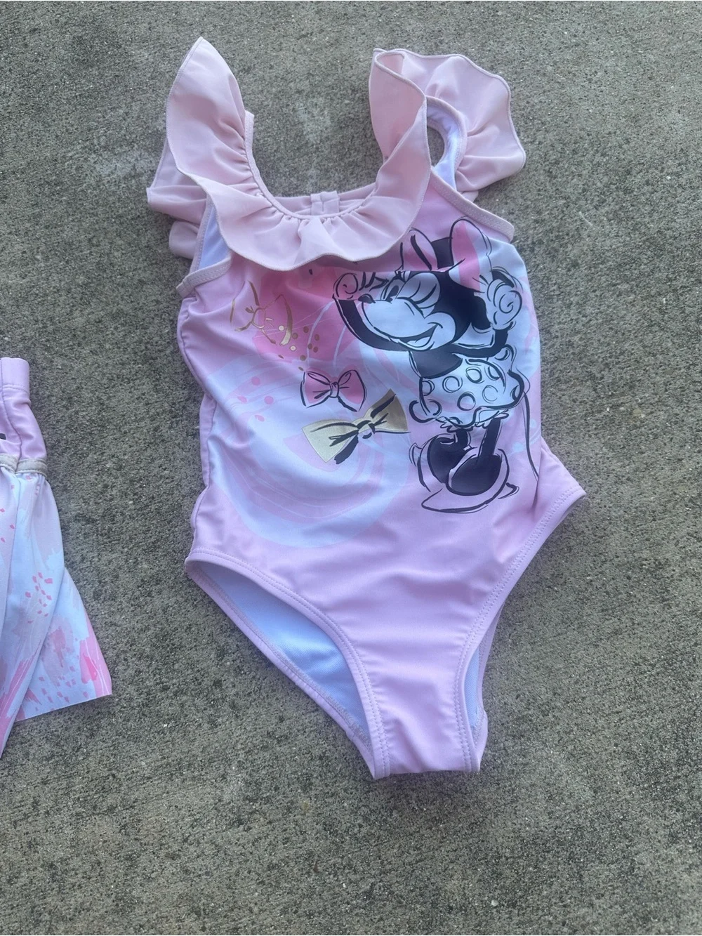 Disney Pink Minnie Mouse Ruffle Tank Skirt Swimsuit   PM1